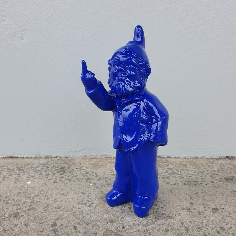 Cheeky Gnome Statue - Dark Blue - F You
