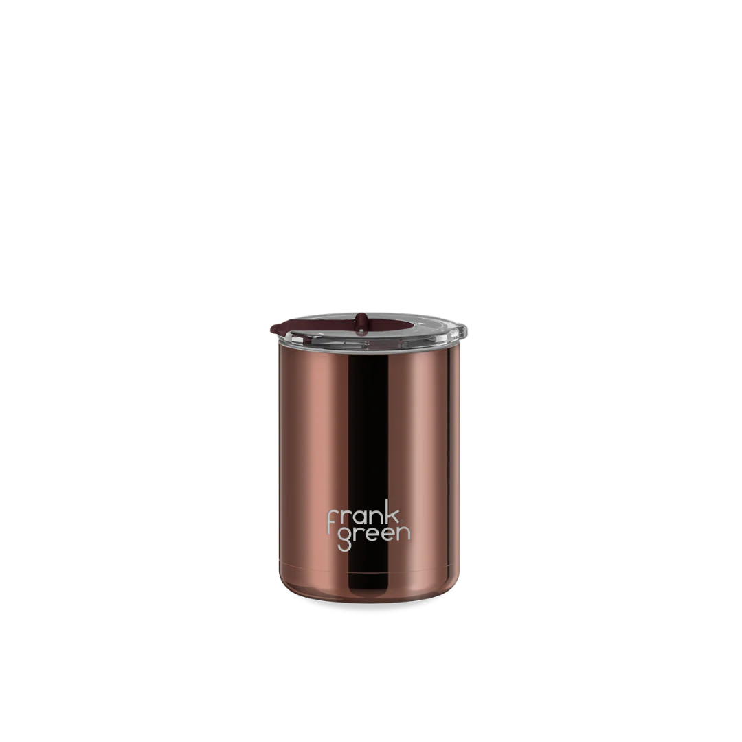 Ceramic Coffee Cup with Hinged Lid - Chocolate Chrome - Frank Green