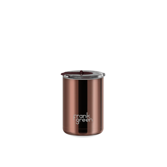 Ceramic Coffee Cup with Hinged Lid - Chocolate Chrome - Frank Green