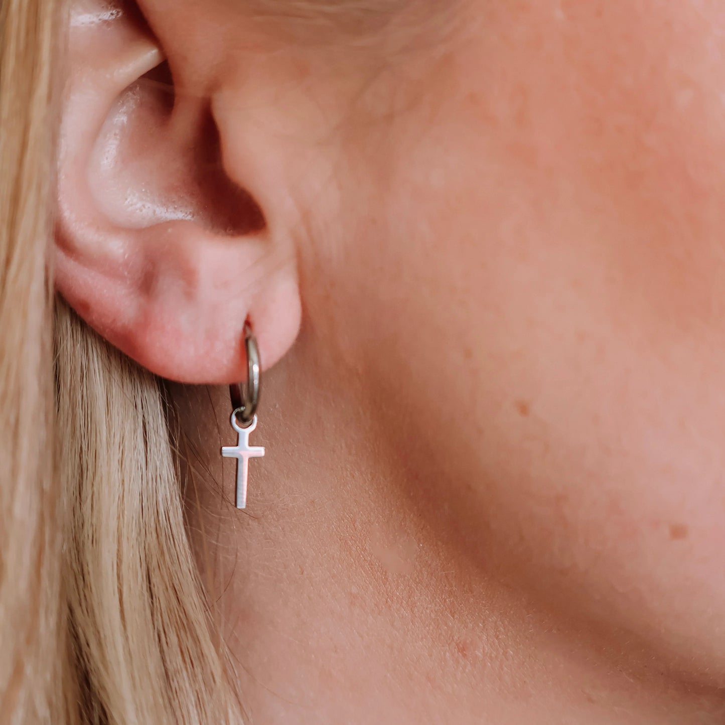 Earrings - Katy B -  Cross Hoops