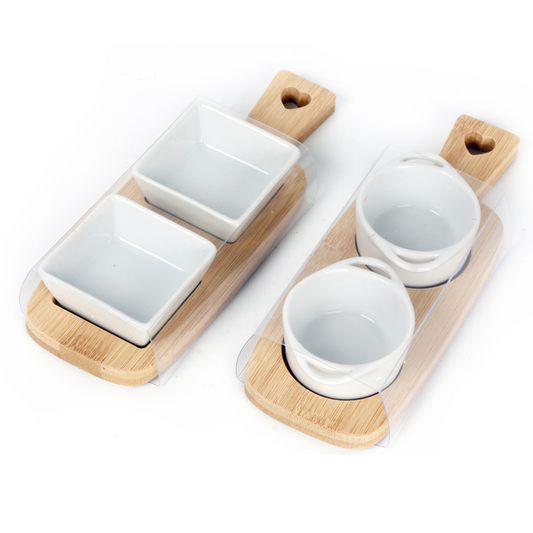 Mini dipping bowls with tray