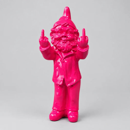 Cheeky Double Finger Hot Pink Gnome (35cm tall)
