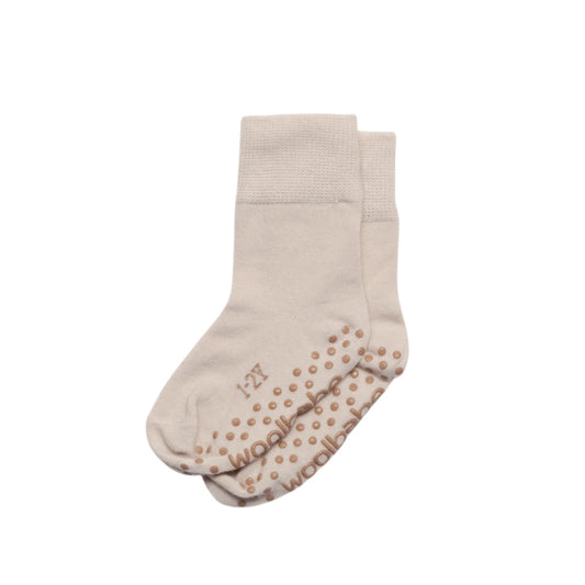 Woolbabe Merino & Organic Cotton Sleepy Socks - 0-3 months - Dune