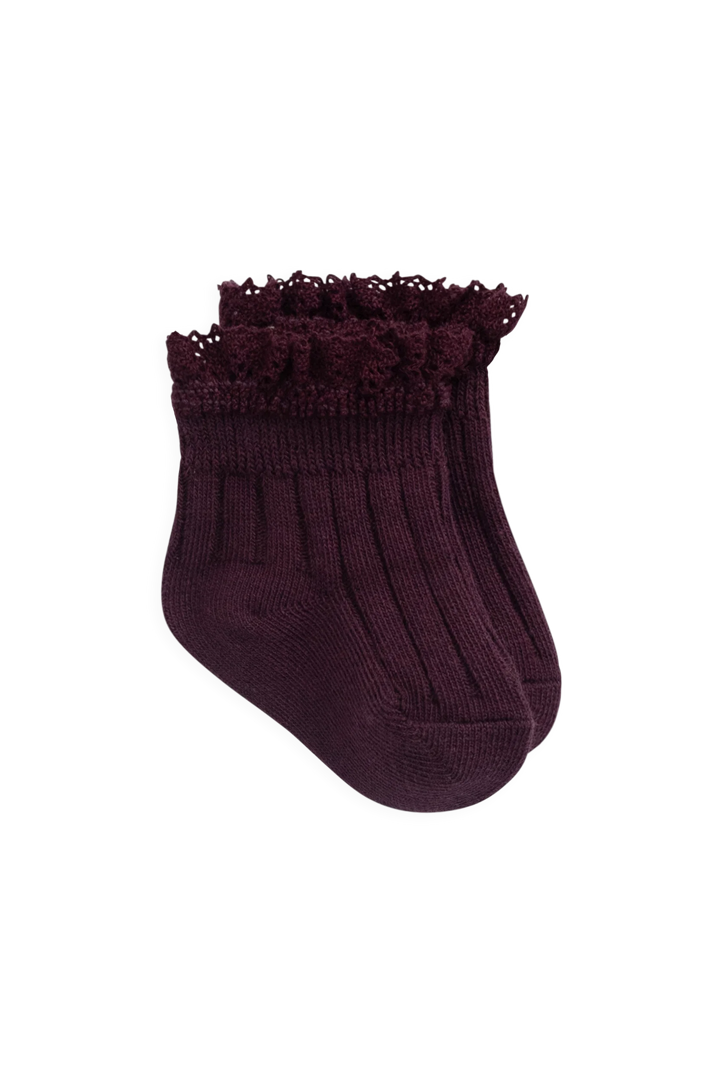 Emily Ankle Sock - Fig - Newborn