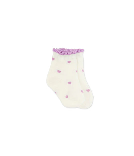 Socks - Lilac Heart - Jamie Kay - NB
