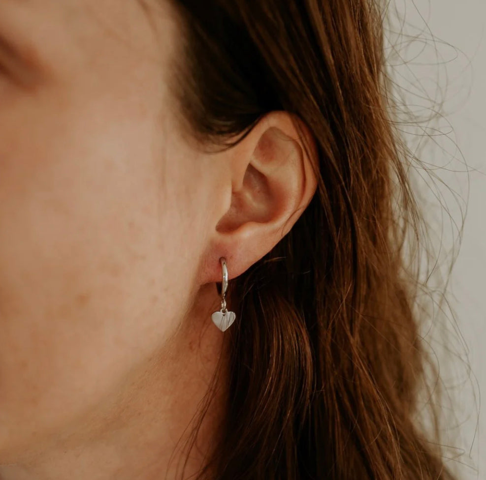 Earrings - Katy B - Heart Hoops