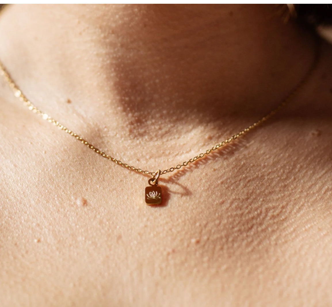 Necklace - Katy B - Square Lotus