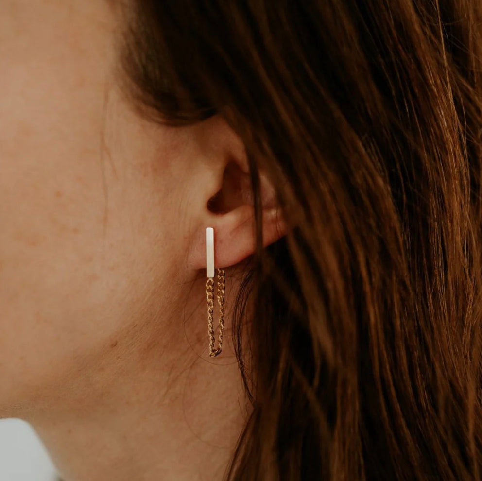 Earrings - Bar Chain