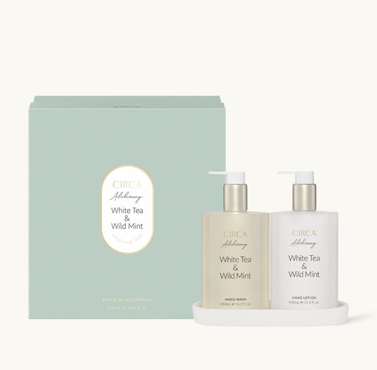 Hand Care Duo - Hand Wash, Hand Lotion and Tray - Alchemy - Circa Fragrances - White Tea and Wild Mint