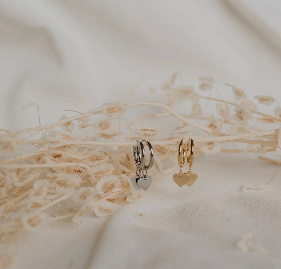 Earrings - Katy B - Heart Hoops