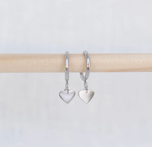Earrings - Katy B - Heart Hoops