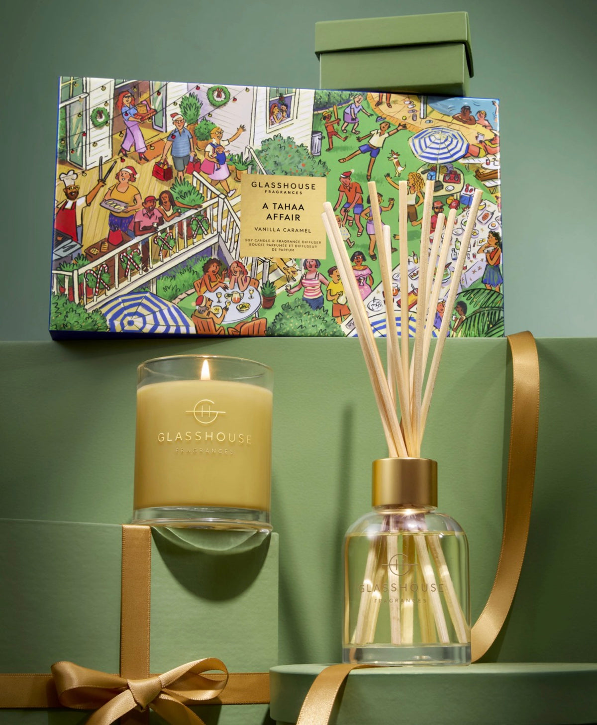 Gift Set - Candle & Diffuser - A Tahaa Affair - Glasshouse Fragrances