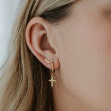 Load image into Gallery viewer, Earrings - Cross Hoops
