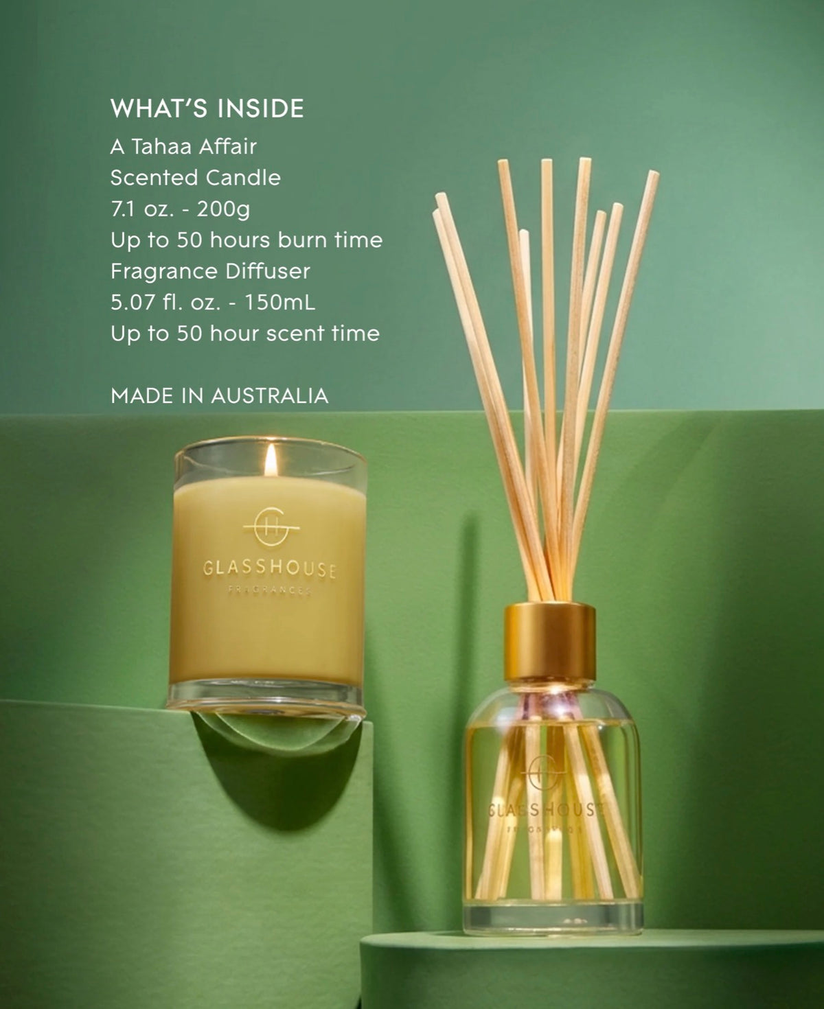 Gift Set - Candle & Diffuser - A Tahaa Affair - Glasshouse Fragrances