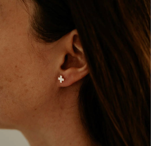 Earrings - Katy B - Mini Cross Stud