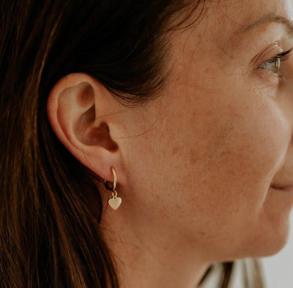 Earrings - Katy B - Heart Hoops