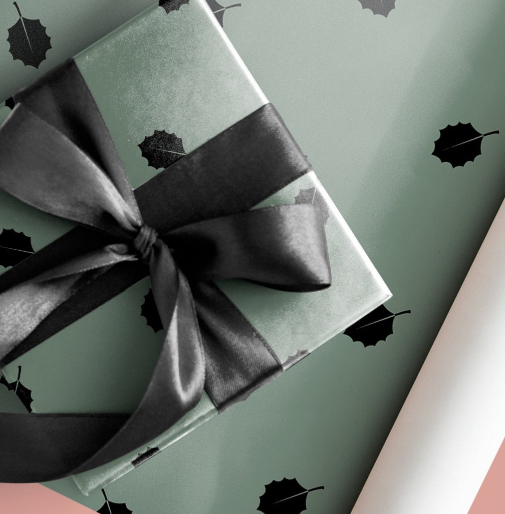 Wrapping Paper - Holly Leaves