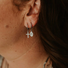 Load image into Gallery viewer, Earrings - Cross Hoops
