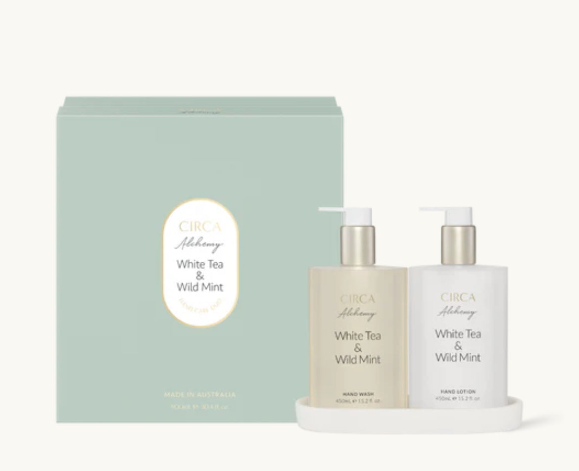 Set - Hand Care Duo + Tray - Alchemy - White Tea & Wild Mint