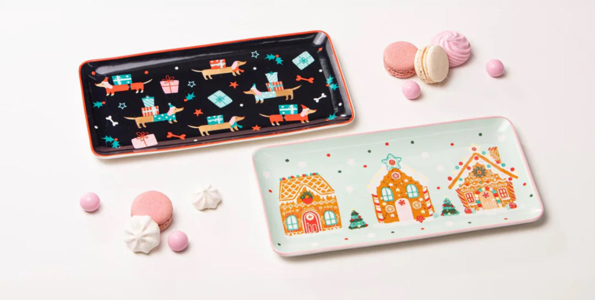 Platter - Rectangle - Dasher Gingerbread