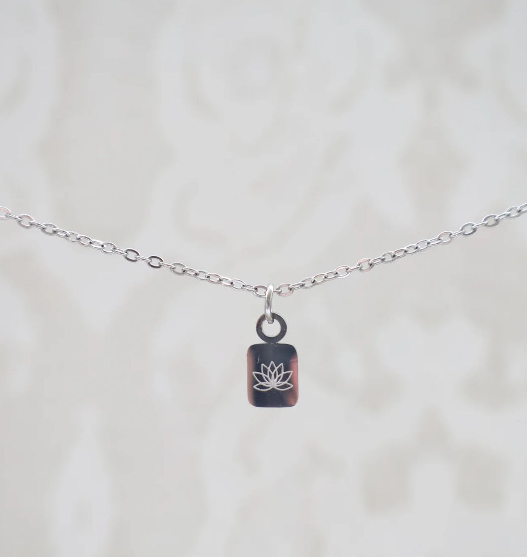 Necklace - Katy B - Square Lotus