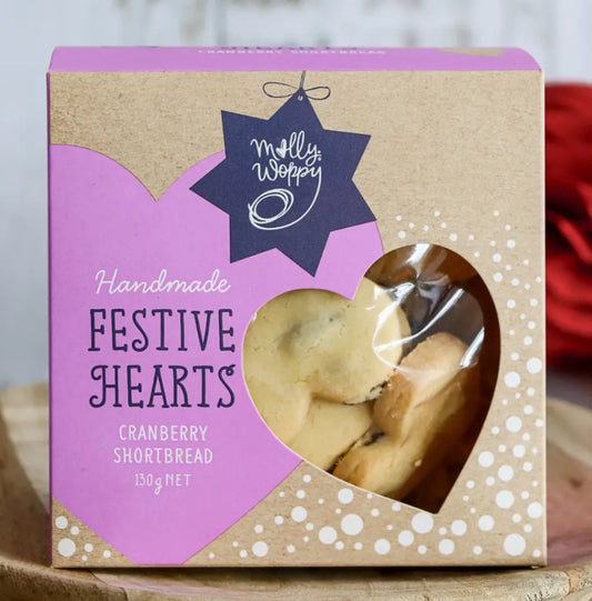 Biscuits (Boxed) - Festive Hearts - Cranberry Shortbread