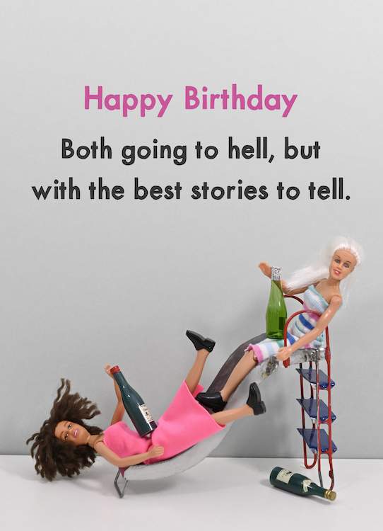 Greeting Card - Happy Birthday. Both going to hell