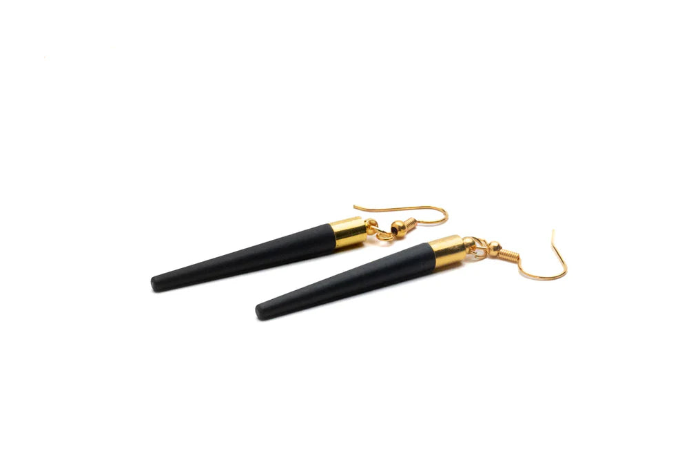 Earrings - Arotahi - Tapered - Black Resin
