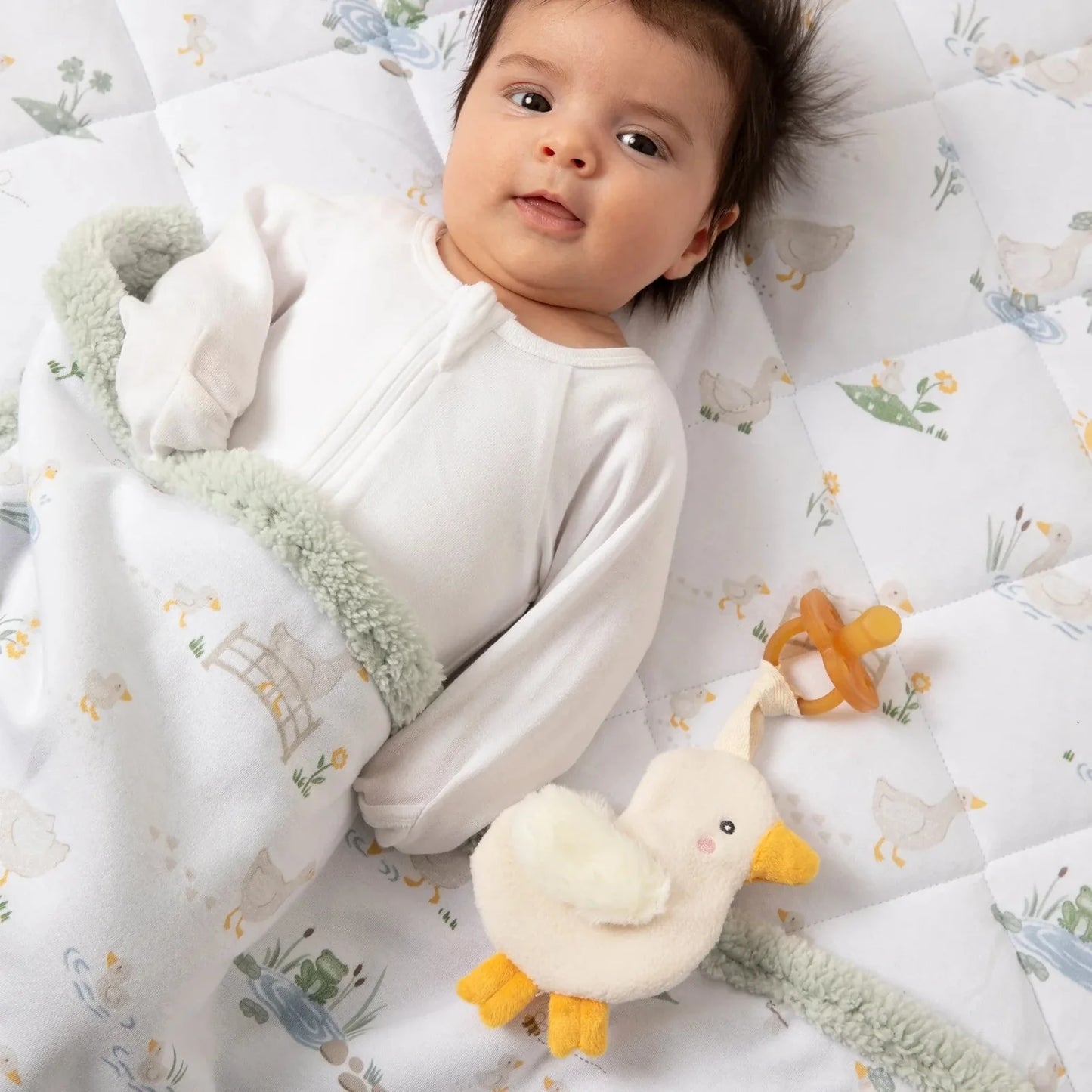 Ring Rattle & Dummy Chain Gift Set - Goose