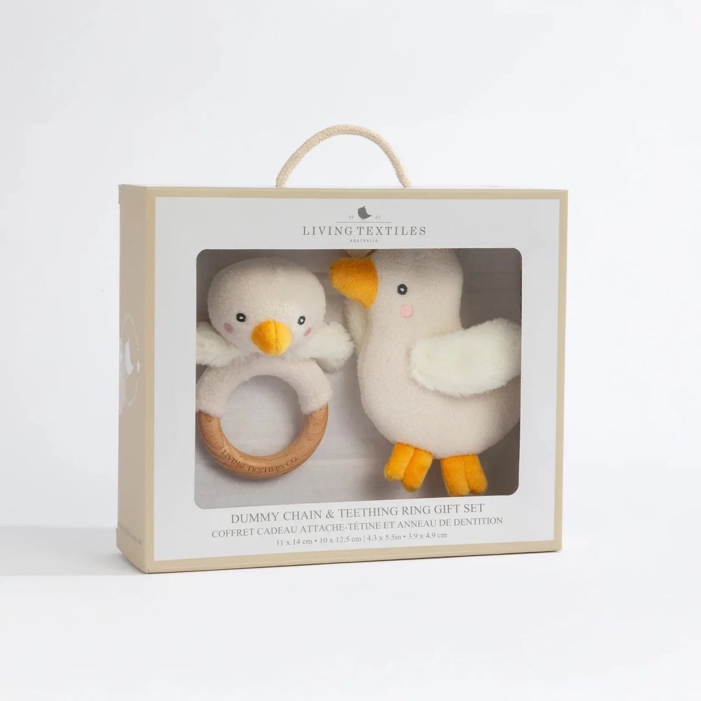 Ring Rattle & Dummy Chain Gift Set - Goose