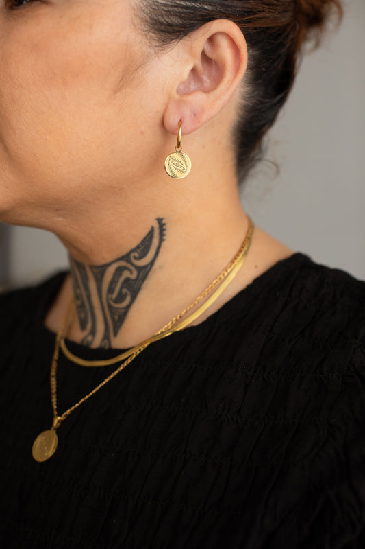 Te Pito Mata - Earrings (Huggies) - Haerenga - Gold