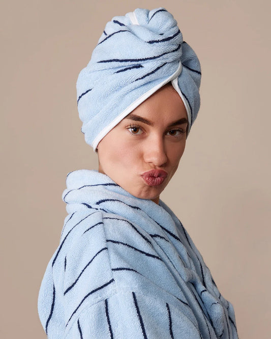 Hair Wrap - Blue Stripe