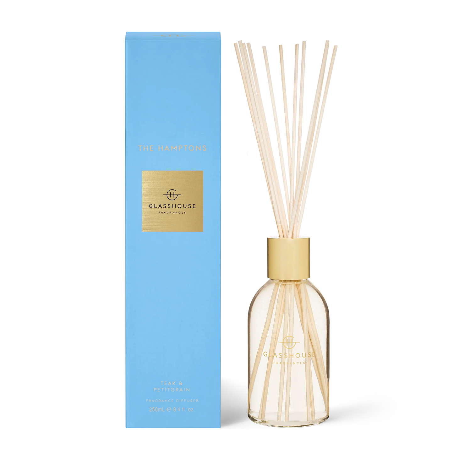 Reed Diffuser - The Hamptons (Teak & Petitgrain) - Glasshouse