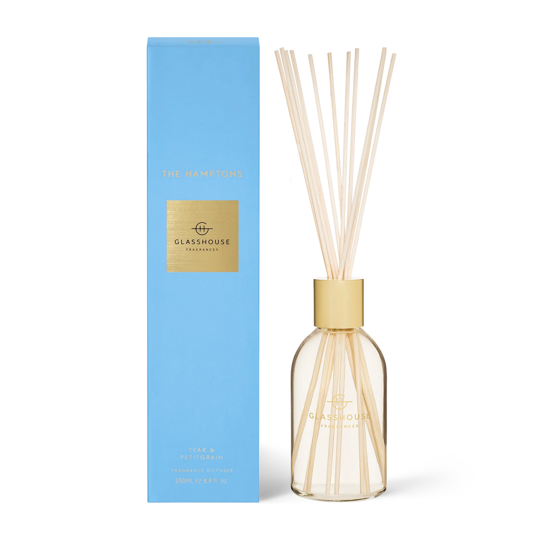 Reed Diffuser - The Hamptons (Teak & Petitgrain) - Glasshouse