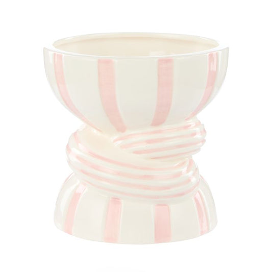 Lulu Vase - Twist Stripe - Pink and White