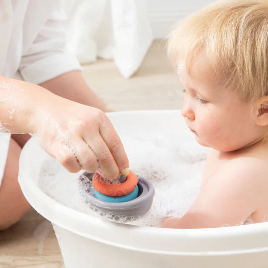 Bath Toy - Silicone Stacking Boat with Rings