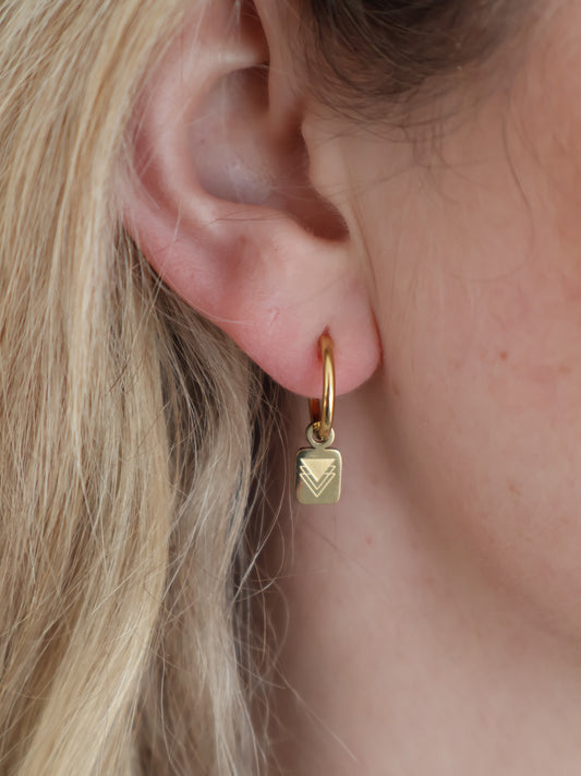 Earrings - Katy B - Square Triangle Hoop