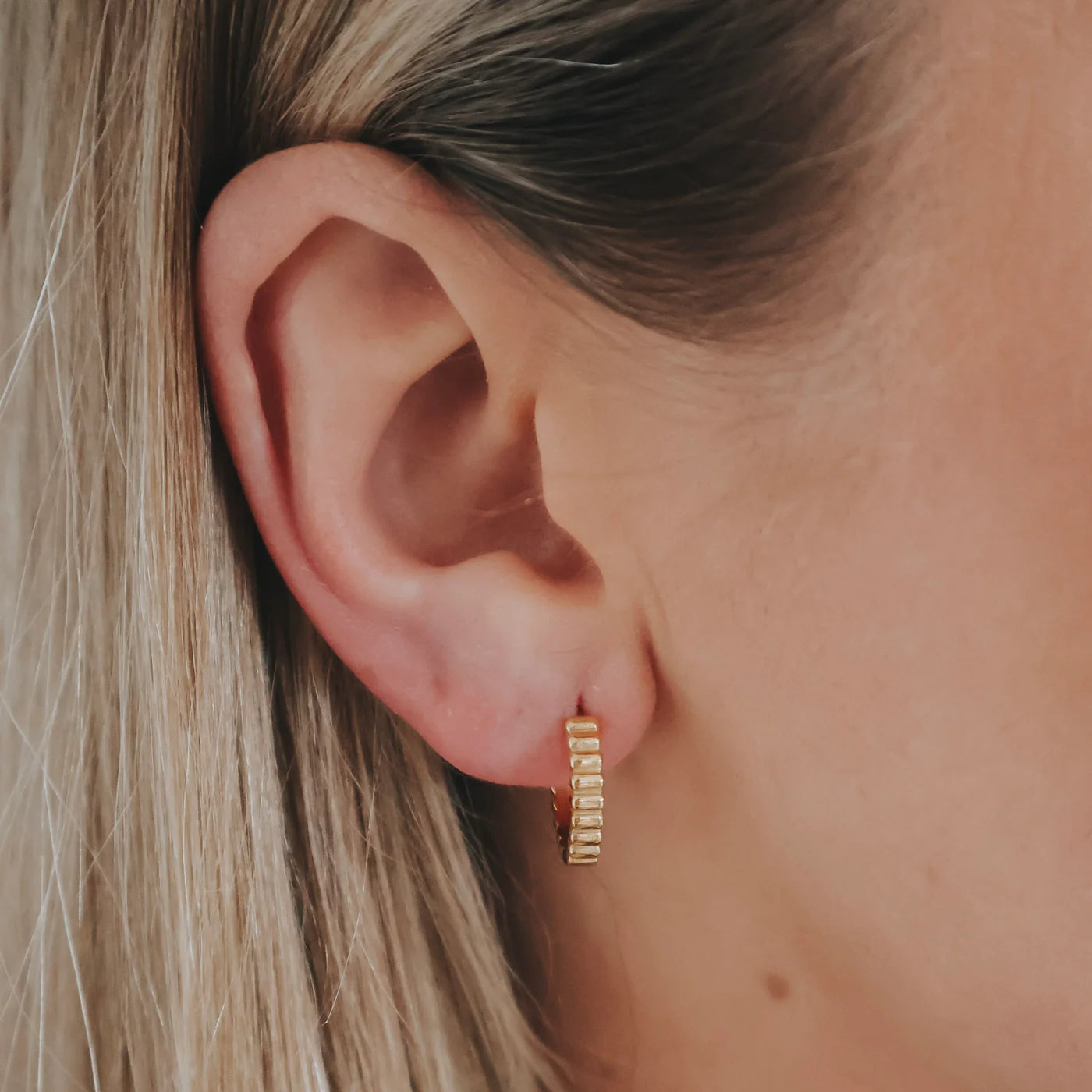 Earrings - Katy B - Ribbed Hoops