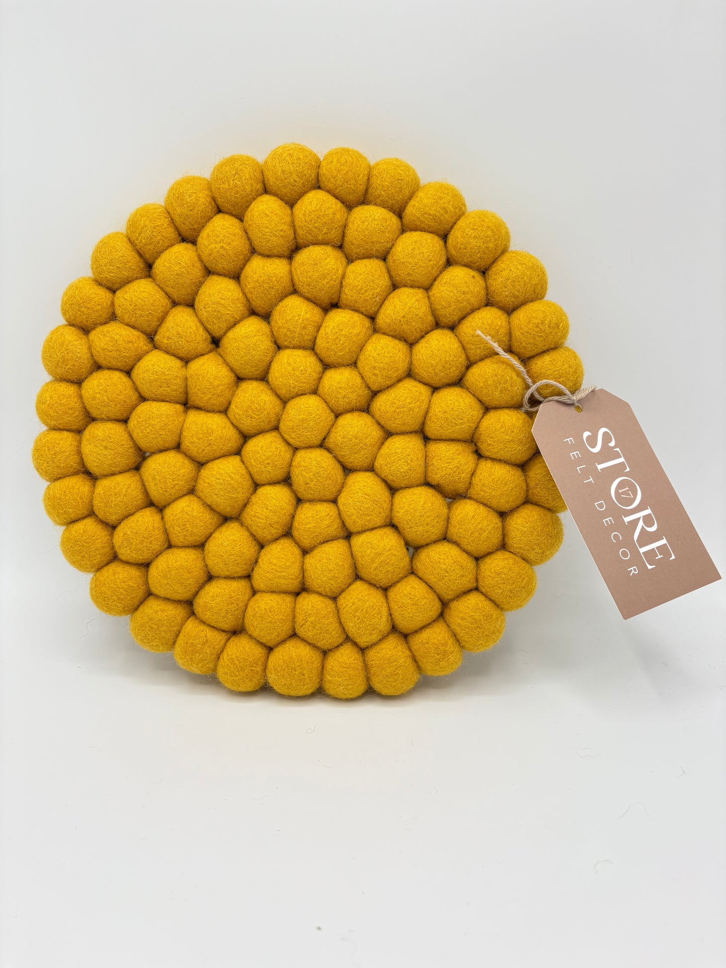 Trivet - Felt Ball - Mustard
