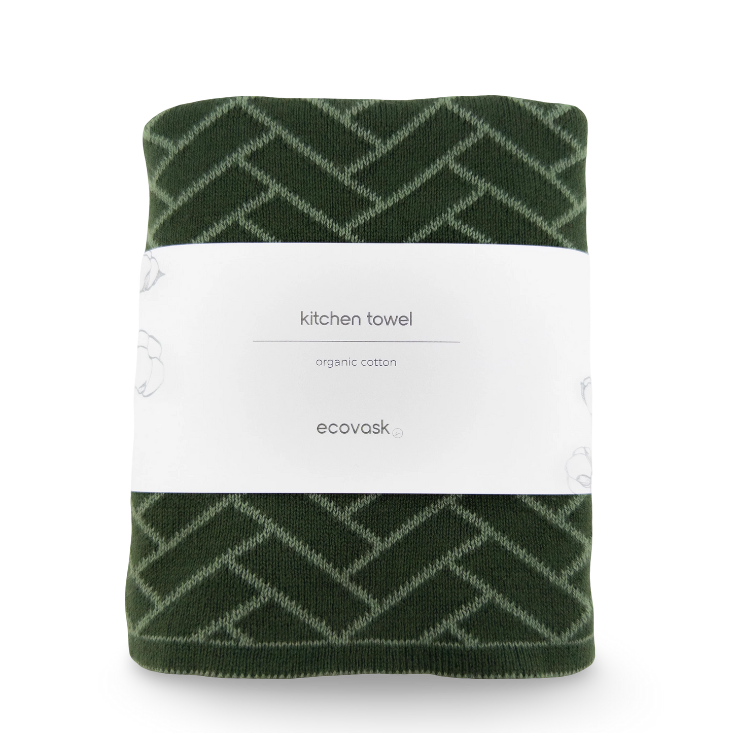 Kitchen Towel | Tea Towel - Forest Herringbone