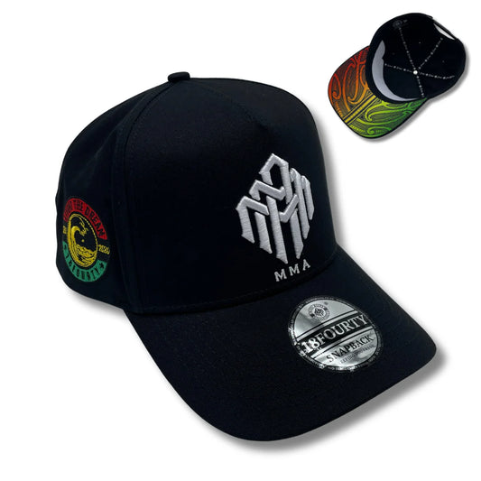 Snapback Cap MMA (Black-Rasta) - Māori Moana Adventures