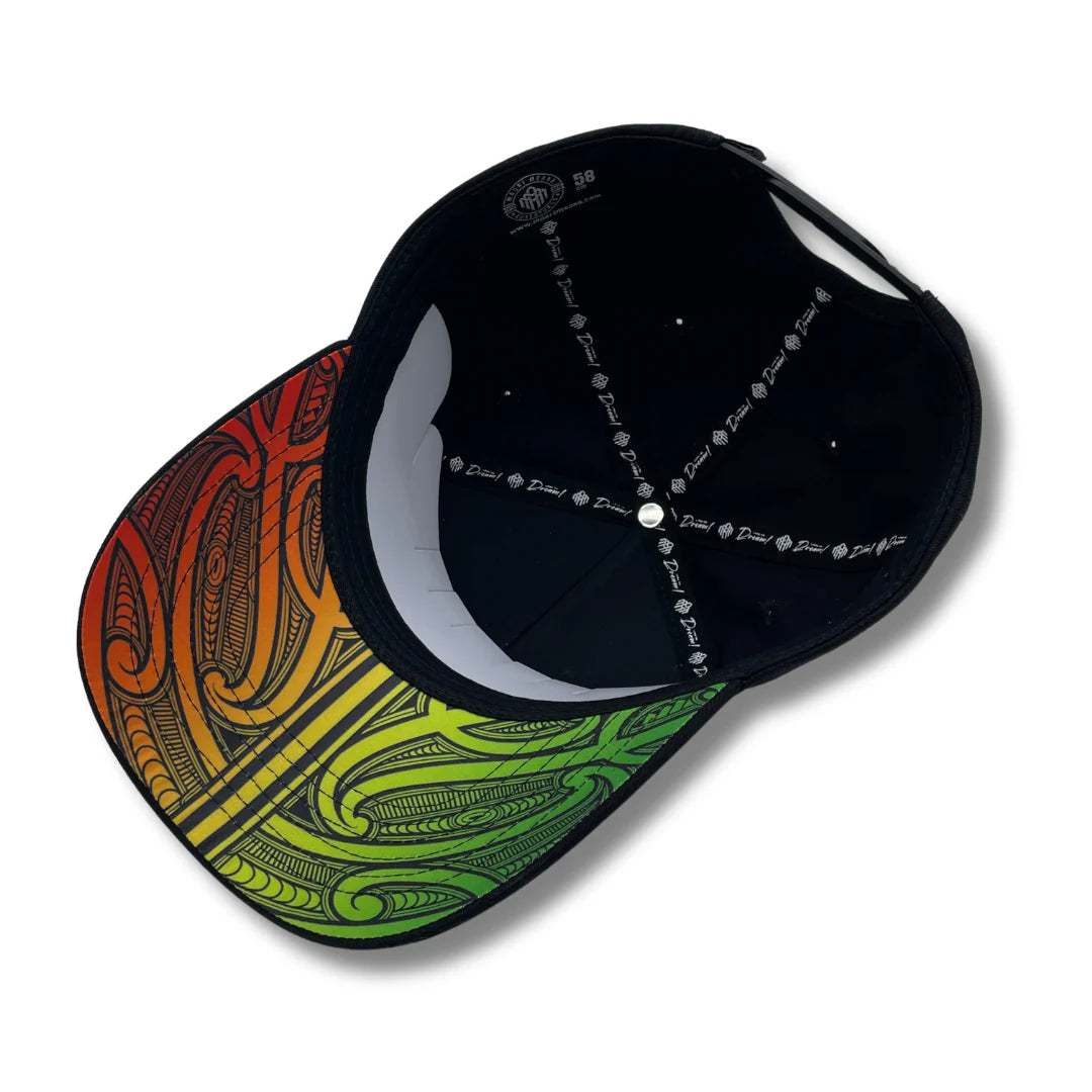 Snapback Cap MMA (Black-Rasta) - Māori Moana Adventures