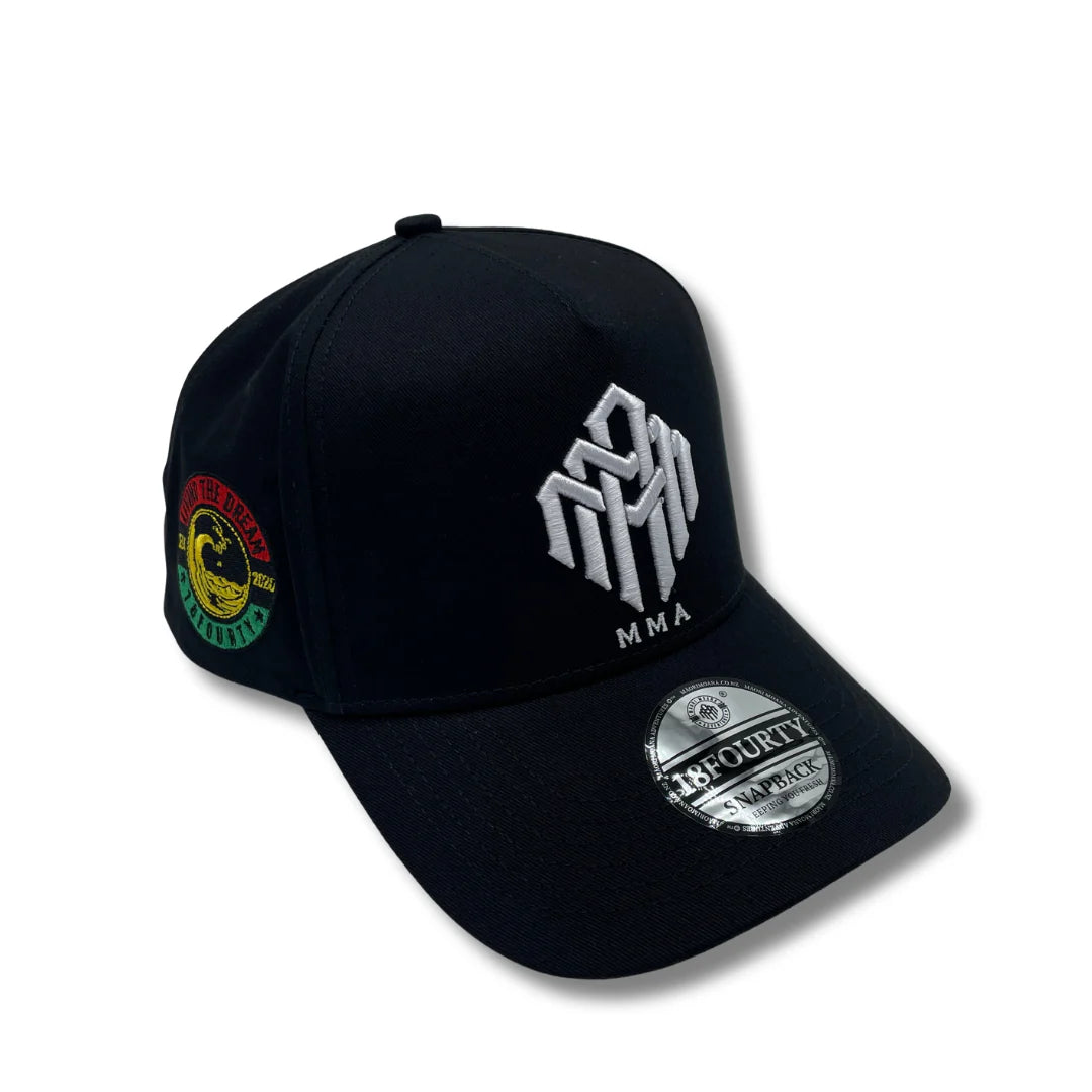 Snapback Cap MMA (Black-Rasta) - Māori Moana Adventures