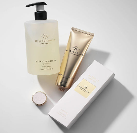 Gift Set - Hand Cream + Hand Wash - Glasshouse Fragrances - Gardenia (Marseille Memoir)