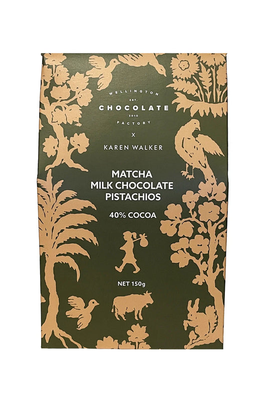 Matcha Milk Chocolate Pistachios - Wellington Chocolate Factory x Karen Walker