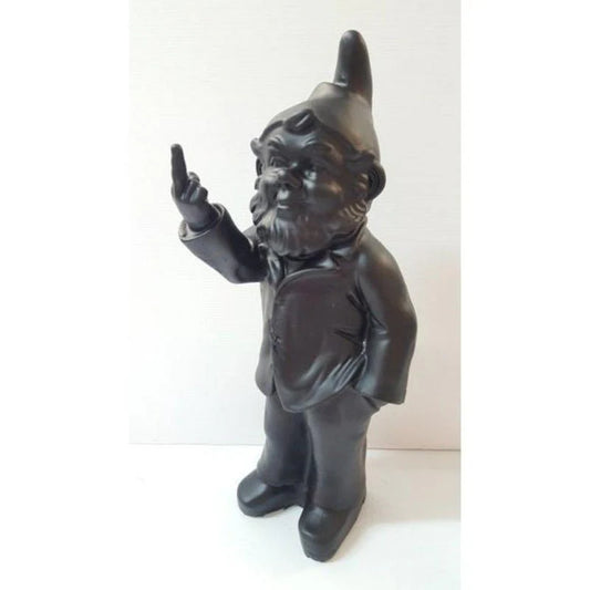 Cheeky Gnome Statue - Black - F You