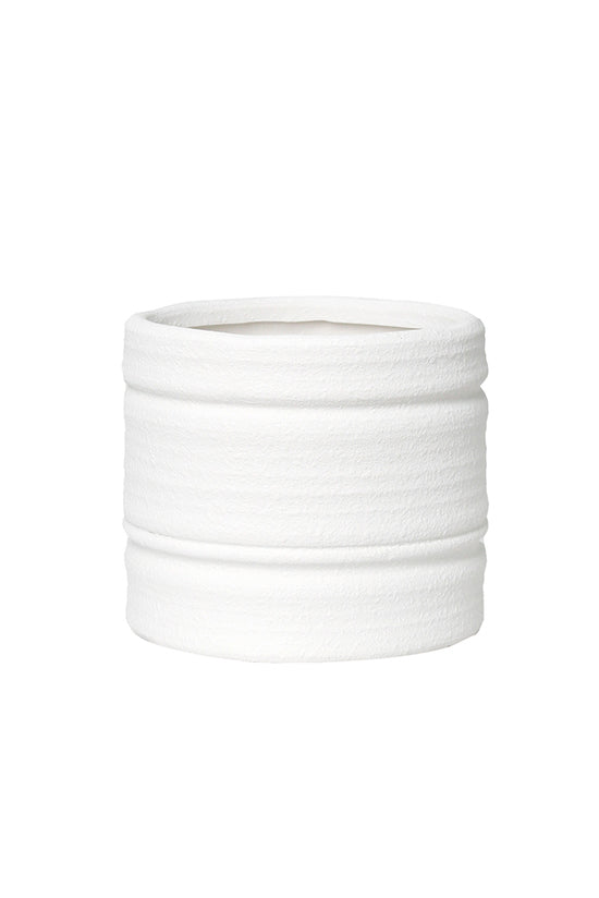 Pot - White Bharat Cover Pot - 16cm Height
