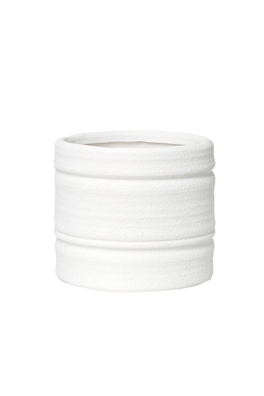 Pot - White Bharat Cover Pot - 16cm Height