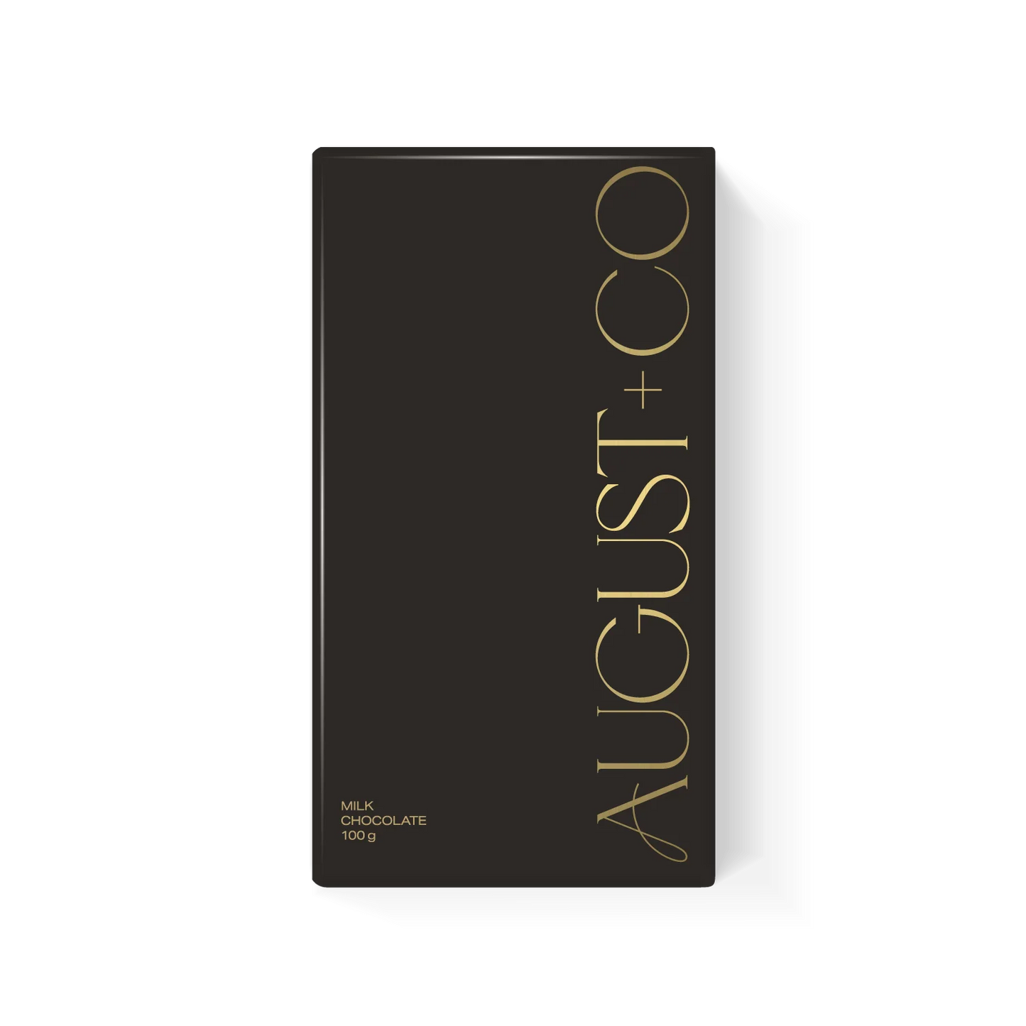 August + Co Milk Chocolate 100g Black Packaging