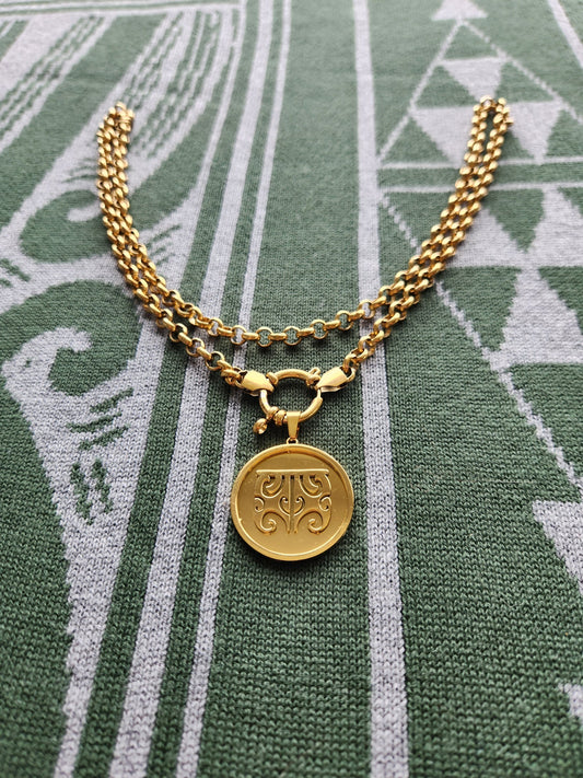 Necklace - Tahuri Made - Moko Kauae Coin Necklace